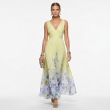 Denisa - Chiffon Floral și Decolteu în V