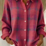 Anca – Cardigan cu Model În Carouri din Tricot Moale