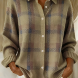 Anca – Cardigan cu Model În Carouri din Tricot Moale