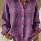 Anca – Cardigan cu Model În Carouri din Tricot Moale