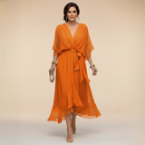 Monica - Rochie din chiffon cu decolteu în V