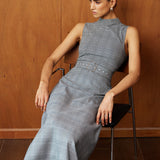 Adriana | Rochie maxi cu guler înalt