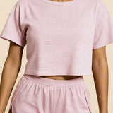 Set scurt cu fante și crop top Carmen Rose