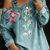 Danielle™ | Bluză din denim cu umeri goi