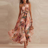 Aurora | Rochie florală asimetrică