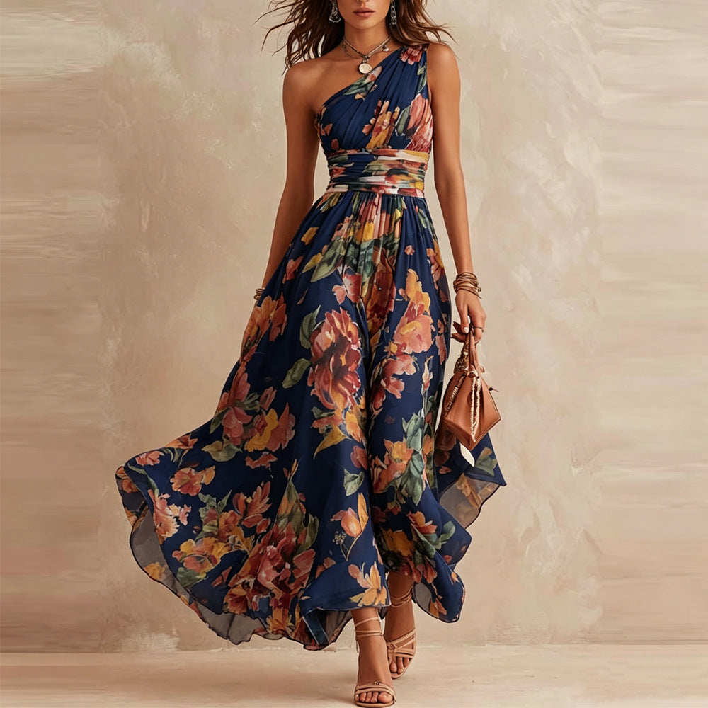 Aurora | Rochie florală asimetrică