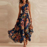 Aurora | Rochie florală asimetrică