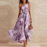 Aurora | Rochie florală asimetrică