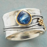 Inel Vintage Safir Albastru Baie de Argint