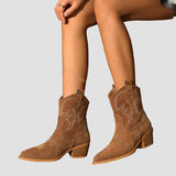 Botine western brodate stilate