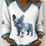 Anca – Pulover Patchwork Cățeluș