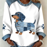 Anca – Pulover Patchwork Cățeluș