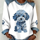 Anca – Pulover Patchwork Cățeluș
