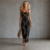 Amelia | Rochie Maxi cu Print Geometric