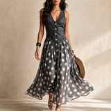 Bianca | Rochie Midi din Chiffon cu Puncte