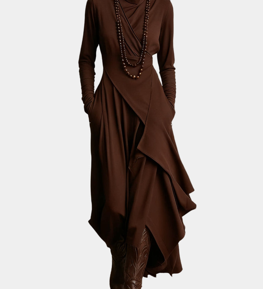 Petrina - Rochie lungă asimetrică