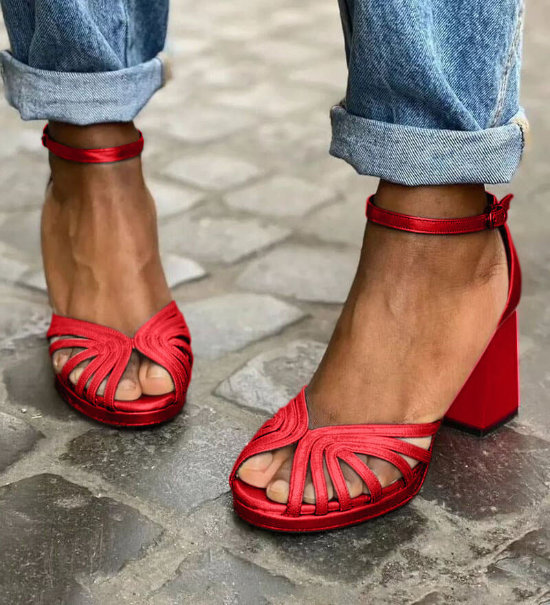 Zoe - Sandale bicolore cu guler