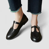Amélie | Pantofi mary jane cu motive brogue și toc mic
