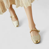 Camille | Pantofi mary jane din satin cu toc decorativ