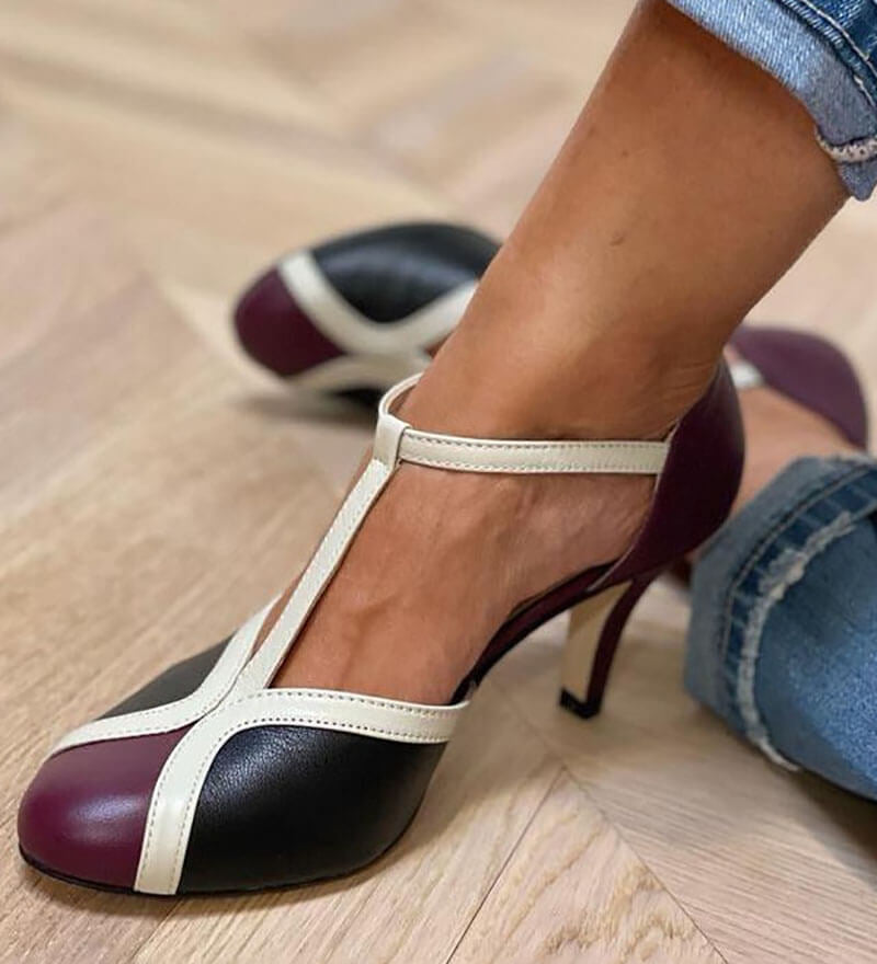 Aria - Pantofi retro cu toc T-bar