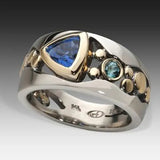 Inel Elegant Vintage cu Cristal Albastru