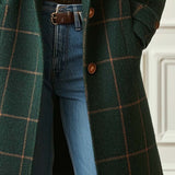 Florencia | Palton cu Aspect Tweed în Carouri și Rever Retro