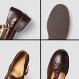Margot | Pantofi cu bandă T și model brogue