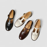 Margot | Pantofi cu bandă T și model brogue