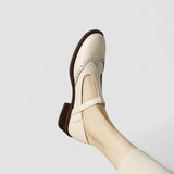 Margot | Pantofi cu bandă T și model brogue