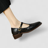 Margot | Pantofi cu bandă T și model brogue