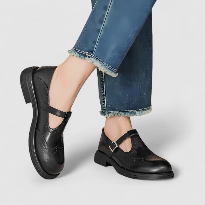 Marie | Pantofi clasici mary jane cu model perforat