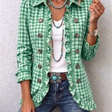Claudia | Sacou cu pliuri Gingham