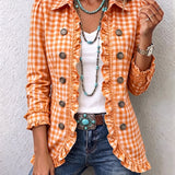 Claudia | Sacou cu pliuri Gingham