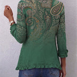 Colette | Jachetă plisată cu imprimeu boho paisley