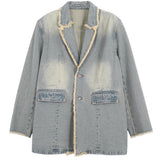 Hélène | Blazer Vintage Oversized cu Margini Brute