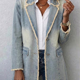 Hélène | Blazer Vintage Oversized cu Margini Brute