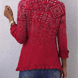 Paulette | Jachetă plisată cu imprimeu boho paisley ombré