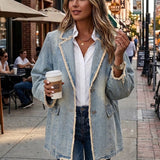 Hélène | Blazer Vintage Oversized cu Margini Brute