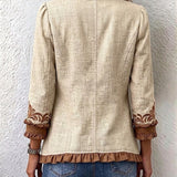 Isabelle | Geacă Vintage Bohemian cu Flori Plisată