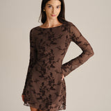 Florina | Rochie Mini din Plasă Florală