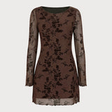 Florina | Rochie Mini din Plasă Florală