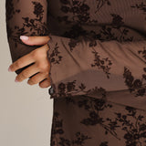 Florina | Rochie Mini din Plasă Florală